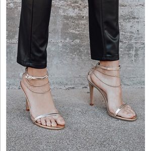 NIB Gold Ankle Chain Sandal Heels